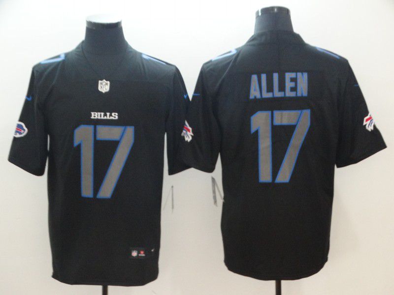 Men Buffalo Bills 17 Allen Nike Fashion Impact Black Color Rush Limited NFL Jerseys